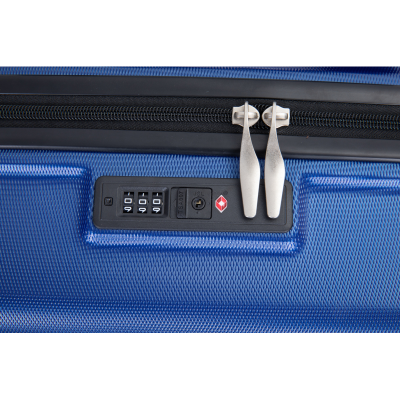 Expandable 3 Piece Luggage Sets PC Lightweight & Durable Suitcase with Two Hooks, Spinner Wheels, TSA Lock, (21/25/29) Dark Blue