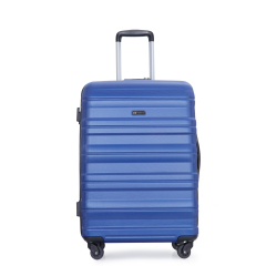 Expandable 3 Piece Luggage Sets PC Lightweight & Durable Suitcase with Two Hooks, Spinner Wheels, TSA Lock, (21/25/29) Dark Blue