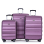 Expandable 3 Piece Luggage Sets PC Lightweight & Durable Suitcase with Two Hooks, Spinner Wheels, TSA Lock, (21/25/29) Dark Purple 