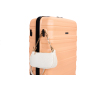 Expandable 3 Piece Luggage Sets PC Lightweight & Durable Suitcase with Two Hooks, Spinner Wheels, TSA Lock, (21/25/29) Peach