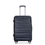 Luggage set of 5 pieces, expandable hard PC luggage set with TSA lock for rotating wheels, lightweight rolling luggage for men and women, Black
