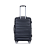 Luggage set of 5 pieces, expandable hard PC luggage set with TSA lock for rotating wheels, lightweight rolling luggage for men and women, Black