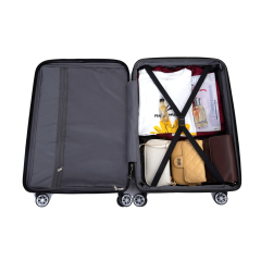 مجموعة حقائب سفر صلبة من 5 قطع من تريبكومب مع حقيبة دافل، حقائب سفر دوارة مقاس 20 و24 و28 بوصة مع قفل TSA (أسود)