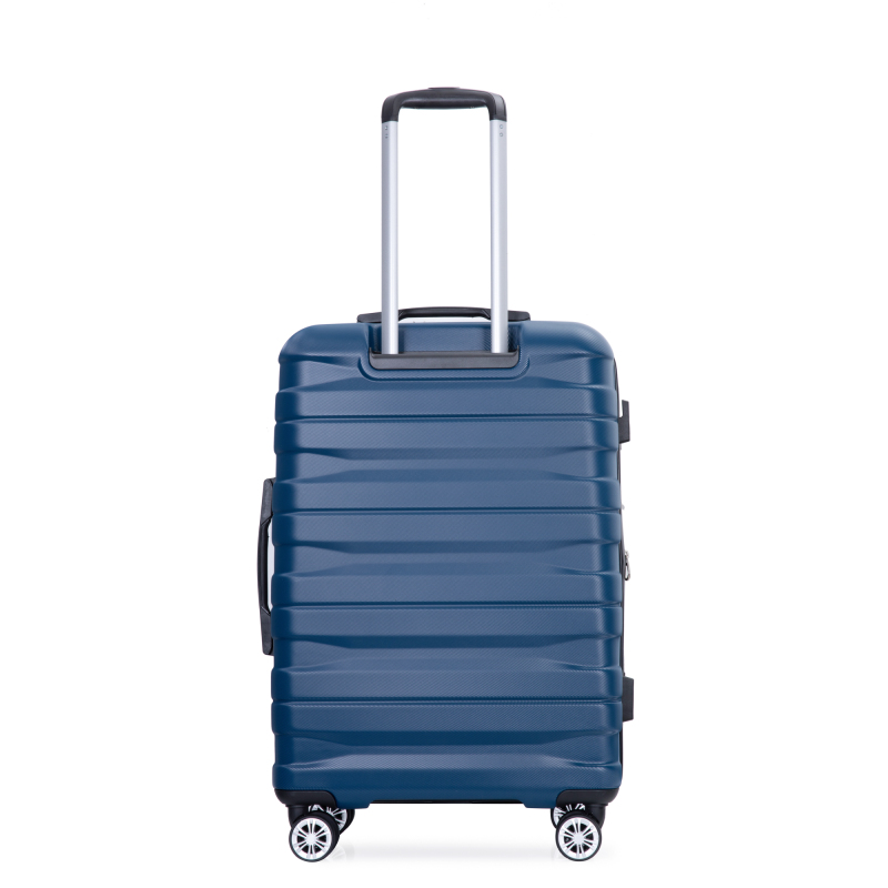 Luggage set of 5 pieces, expandable hard PC luggage set with TSA lock for rotating wheels, lightweight rolling luggage for men and women, Dark Blue 