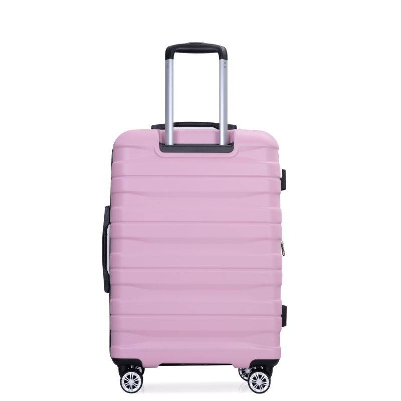 Luggage set of 5 pieces, expandable hard PC luggage set with TSA lock for rotating wheels, lightweight rolling luggage for men and women, Pink