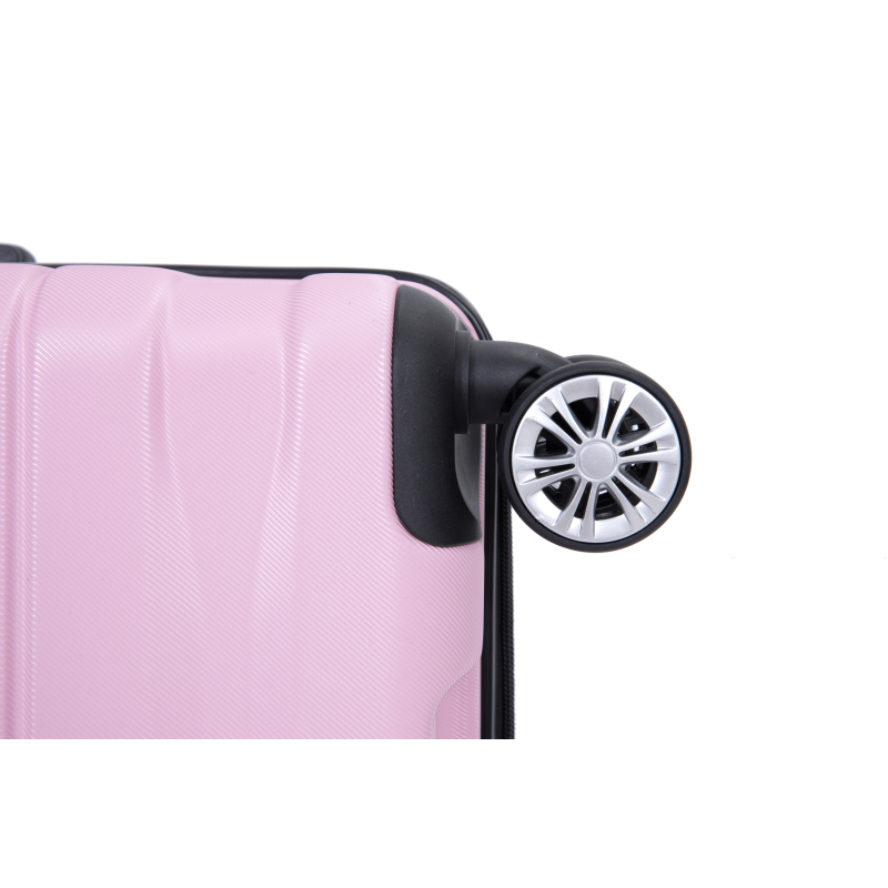 Luggage set of 5 pieces, expandable hard PC luggage set with TSA lock for rotating wheels, lightweight rolling luggage for men and women, Pink
