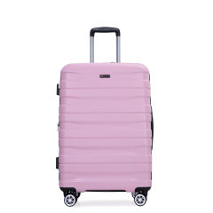 Luggage set of 5 pieces, expandable hard PC luggage set with TSA lock for rotating wheels, lightweight rolling luggage for men and women, Pink