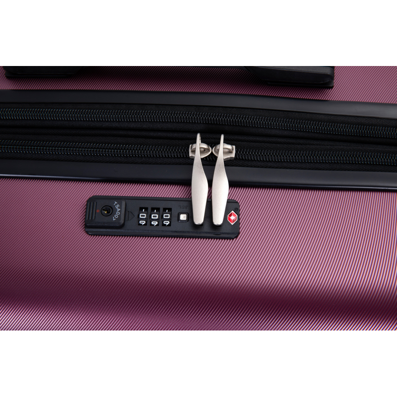 Luggage set of 5 pieces, expandable hard PC luggage set with TSA lock for rotating wheels, lightweight rolling luggage for men and women, Wine Red
