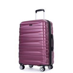 Luggage set of 5 pieces, expandable hard PC luggage set with TSA lock for rotating wheels, lightweight rolling luggage for men and women, Wine Red