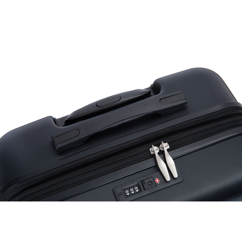 3 Piece Luggage Sets PC Lightweight & Durable Expandable Suitcase with Two Hooks, Double Spinner Wheels, TSA Lock, (21/25/29) Black