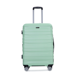3 Piece Luggage Sets PC Lightweight & Durable Expandable Suitcase with Two Hooks, Double Spinner Wheels, TSA Lock, (21/25/29) Light Green