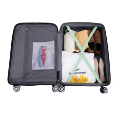 3 Piece Luggage Sets PC Lightweight & Durable Expandable Suitcase with Two Hooks, Double Spinner Wheels, TSA Lock, (21/25/29) Light Green