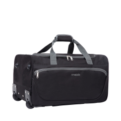 Amalodie Bag 21"Polyester Rolling Collapsible Wheeled Duffel Bag for Traveling,Black