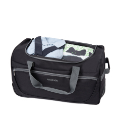 Amalodie Bag 21"Polyester Rolling Collapsible Wheeled Duffel Bag for Traveling,Black