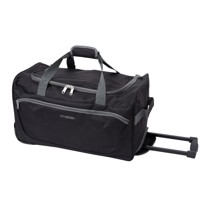 Amalodie Bag 21"Polyester Rolling Collapsible Wheeled Duffel Bag for Traveling,Black