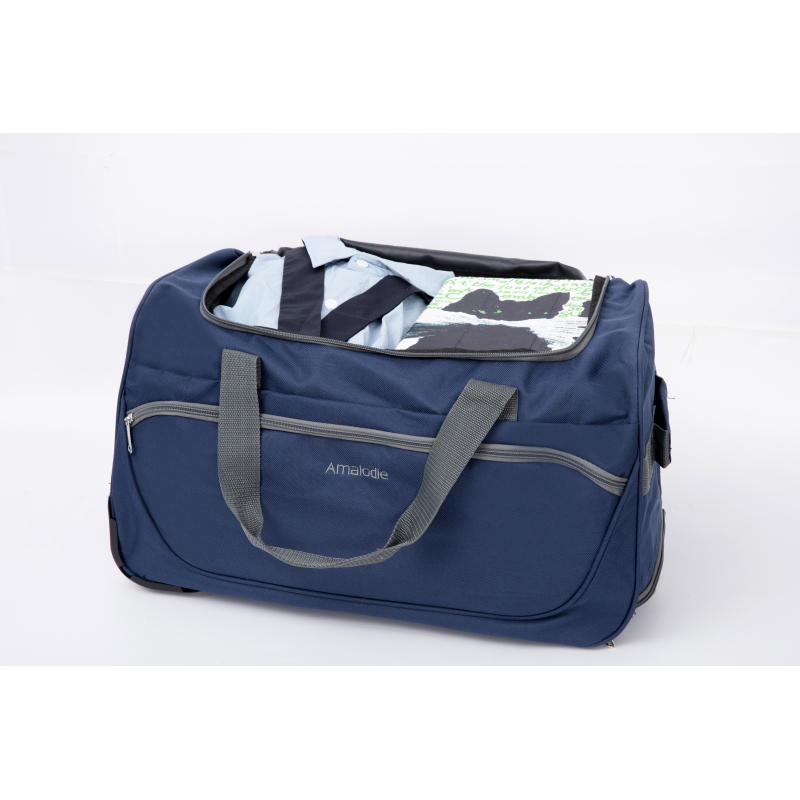 Amalodie Bag 21"Polyester Rolling Collapsible Wheeled Duffel Bag for Traveling,Blue