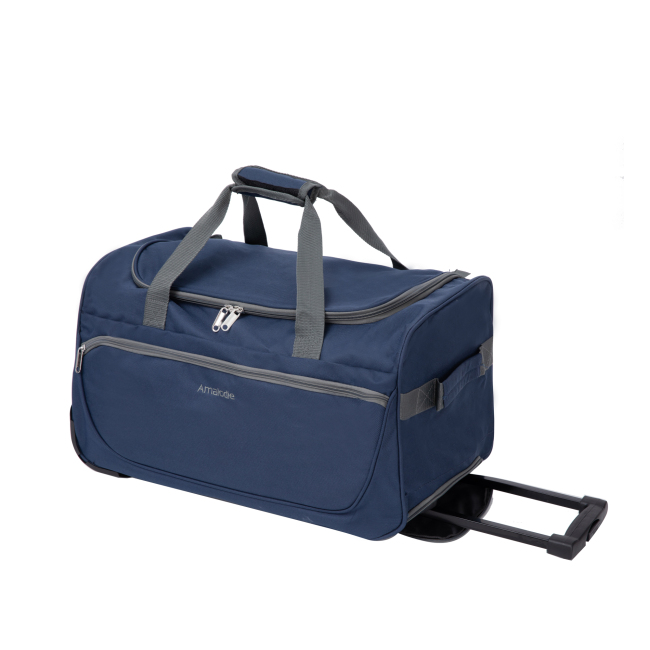 Amalodie Bag 21"Polyester Rolling Collapsible Wheeled Duffel Bag for Traveling,Blue