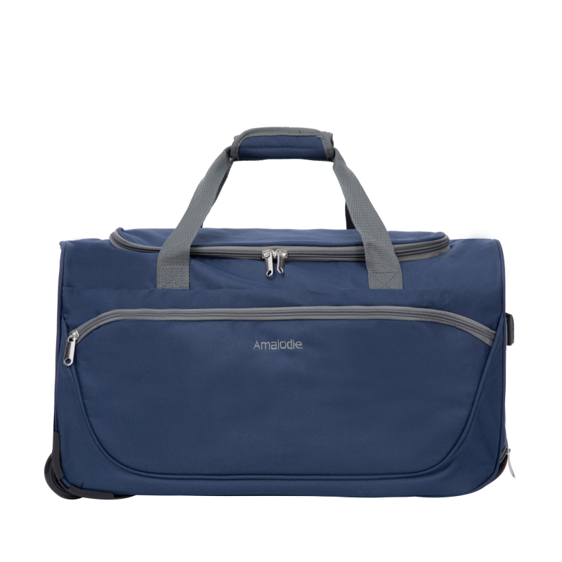 Amalodie Bag 21"Polyester Rolling Collapsible Wheeled Duffel Bag for Traveling,Blue
