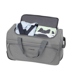 Amalodie Bag 21"Polyester Rolling Collapsible Wheeled Duffel Bag for Traveling,Gray