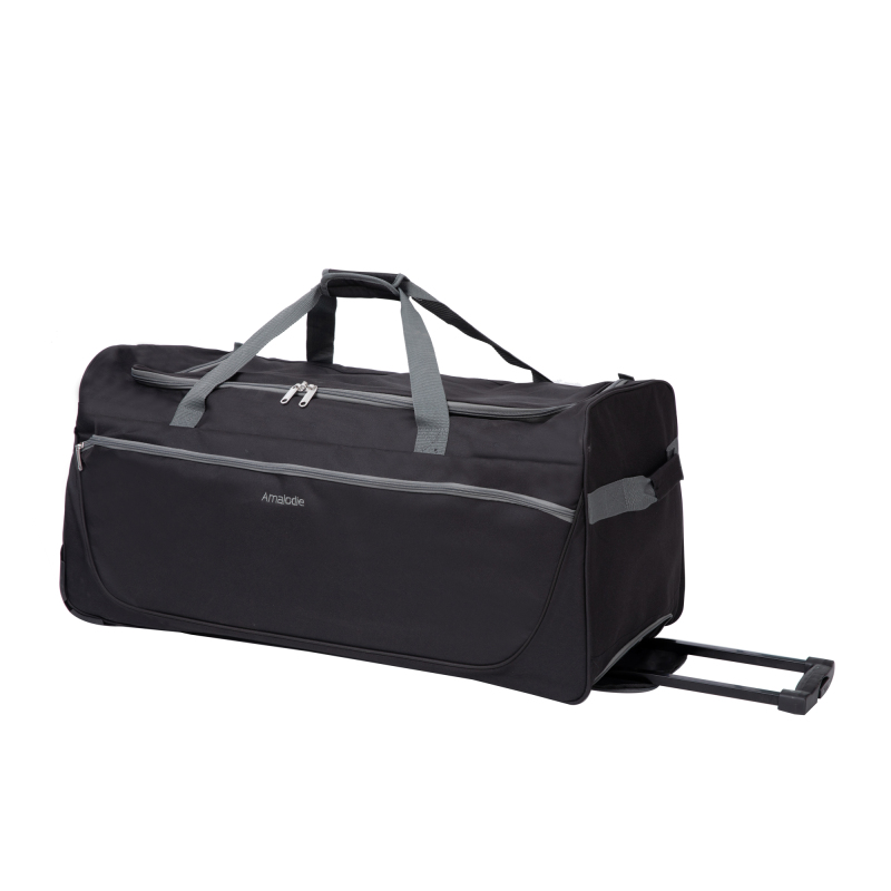 Amalodie Bag 30"Polyester Rolling Collapsible Wheeled Duffel Bag for Traveling,Black