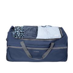 Amalodie Bag 30"Polyester Rolling Collapsible Wheeled Duffel Bag for Traveling, Blue