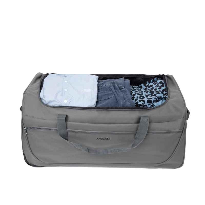 Amalodie Bag 30"Polyester Rolling Collapsible Wheeled Duffel Bag for Traveling,Gray