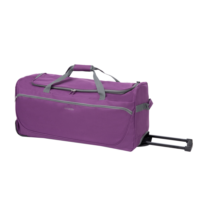 Amalodie Bag 30"Polyester Rolling Collapsible Wheeled Duffel Bag for Traveling,Purple
