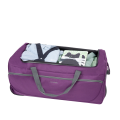 Amalodie Bag 30"Polyester Rolling Collapsible Wheeled Duffel Bag for Traveling,Purple