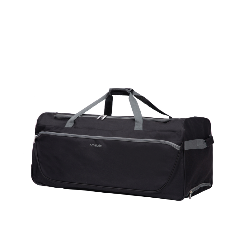 Amalodie Bag 36"Polyester Rolling Collapsible Wheeled Duffel Bag for Traveling, Black