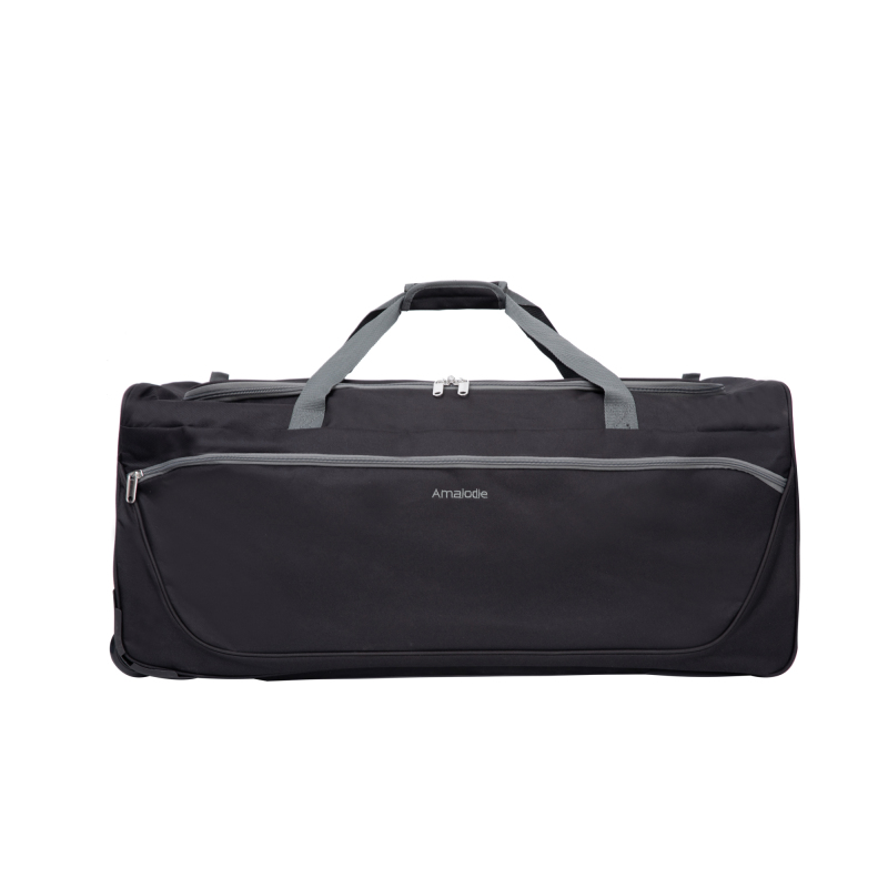 Amalodie Bag 36"Polyester Rolling Collapsible Wheeled Duffel Bag for Traveling, Black