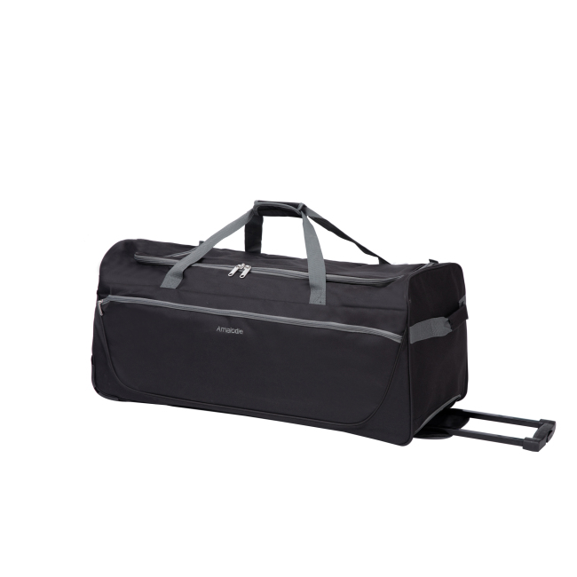 Amalodie Bag 36"Polyester Rolling Collapsible Wheeled Duffel Bag for Traveling, Black