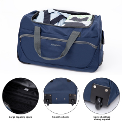 Amalodie Bag 36"Polyester Rolling Collapsible Wheeled Duffel Bag for Traveling, Blue