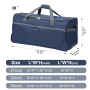 Amalodie Bag 36"Polyester Rolling Collapsible Wheeled Duffel Bag for Traveling, Blue