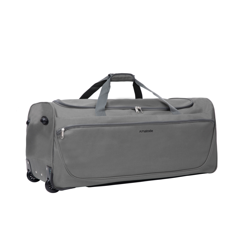 Amalodie Bag 36"Polyester Rolling Collapsible Wheeled Duffel Bag for Traveling, Gray