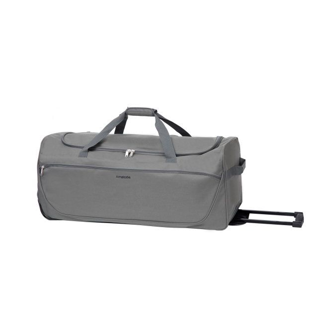 Amalodie Bag 36"Polyester Rolling Collapsible Wheeled Duffel Bag for Traveling, Gray