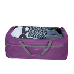 Amalodie Bag 36"Polyester Rolling Collapsible Wheeled Duffel Bag for Traveling, Purple