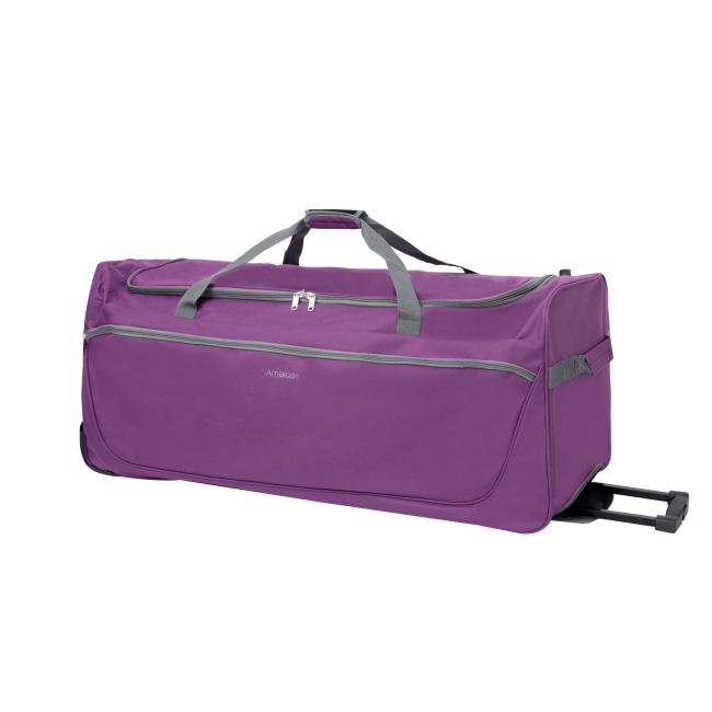 Amalodie Bag 36"Polyester Rolling Collapsible Wheeled Duffel Bag for Traveling, Purple