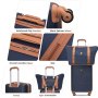 Landisun 3 Piece Carry-on Luggage Sets, Hardside Suitcase Set with Spinner Wheels, Portable Travel Bag and Toiletry Bag, Blue