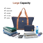 Landisun 3 Piece Carry-on Luggage Sets, Hardside Suitcase Set with Spinner Wheels, Portable Travel Bag and Toiletry Bag, Blue