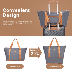 Landisun 3 Piece Carry-on Luggage Sets, Hardside Suitcase Set with Spinner Wheels, Portable Travel Bag and Toiletry Bag, Gray