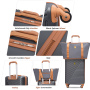 Landisun 3 Piece Carry-on Luggage Sets, Hardside Suitcase Set with Spinner Wheels, Portable Travel Bag and Toiletry Bag, Gray