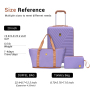 Landisun 3 Piece Carry-on Luggage Sets, Hardside Suitcase Set with Spinner Wheels, Portable Travel Bag and Toiletry Bag, Light Purple