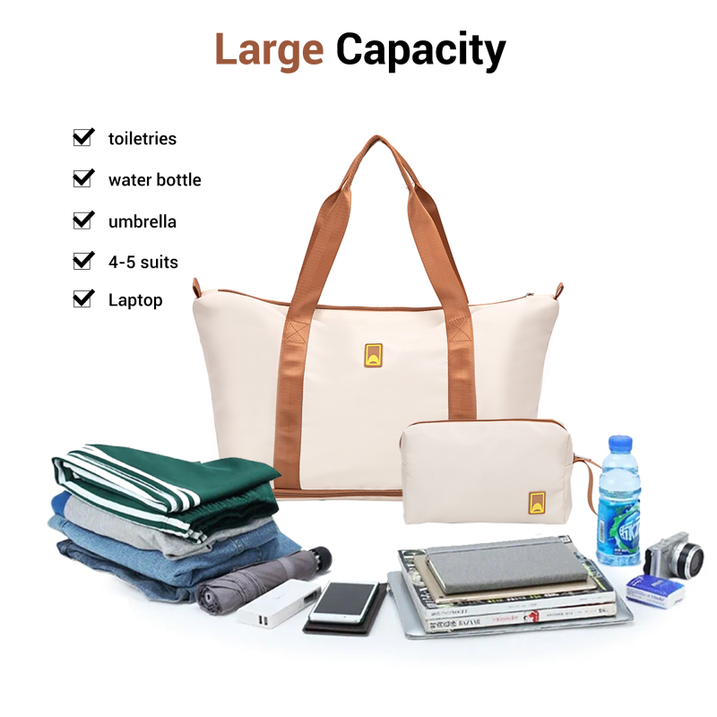 Landisun 3 Piece Carry-on Luggage Sets, Hardside Suitcase Set with Spinner Wheels, Portable Travel Bag and Toiletry Bag, White