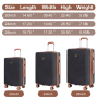 Luggage Sets 6 Piece, Hardshell Suitcase Set with Spinner Wheels, TSA Lock with Duffel Bag and 2 Piece Packing Cubes, Black
