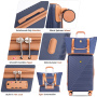Luggage Sets 6 Piece, Hardshell Suitcase Set with Spinner Wheels, TSA Lock with Duffel Bag and 2 Piece Packing Cubes, Blue