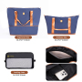 Luggage Sets 6 Piece, Hardshell Suitcase Set with Spinner Wheels, TSA Lock with Duffel Bag and 2 Piece Packing Cubes, Blue