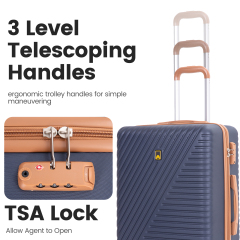 Luggage Sets 6 Piece, Hardshell Suitcase Set with Spinner Wheels, TSA Lock with Duffel Bag and 2 Piece Packing Cubes, Blue