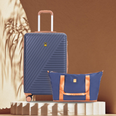 Luggage Sets 6 Piece, Hardshell Suitcase Set with Spinner Wheels, TSA Lock with Duffel Bag and 2 Piece Packing Cubes, Blue