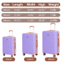 Luggage Sets 6 Piece, Hardshell Suitcase Set with Spinner Wheels, TSA Lock with Duffel Bag and 2 Piece Packing Cubes, Purple