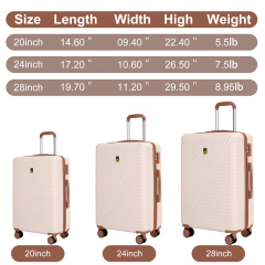 Luggage Sets 6 Piece, Hardshell Suitcase Set with Spinner Wheels, TSA Lock with Duffel Bag and 2 Piece Packing Cubes, Creamy White